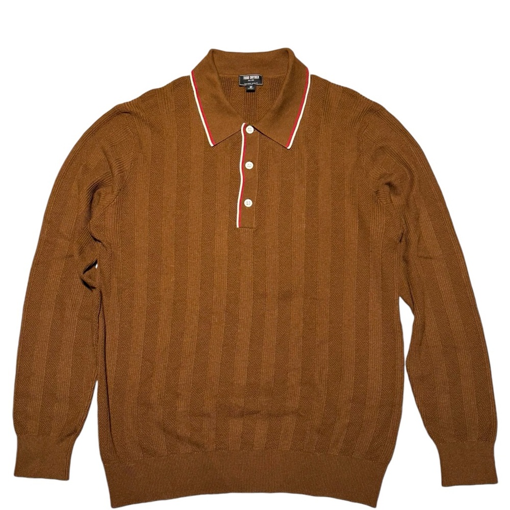Todd Snyder long sleeve knit polo size m